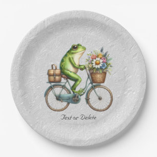 Prato De Papel Placa de papel para Sapo de bicicleta floral