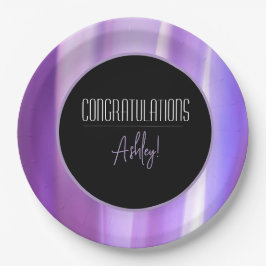 Prato De Papel Placa de papel "Parabéns" elegante