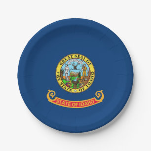 Prato De Papel Placa de papel patriótica com a bandeira de Idaho