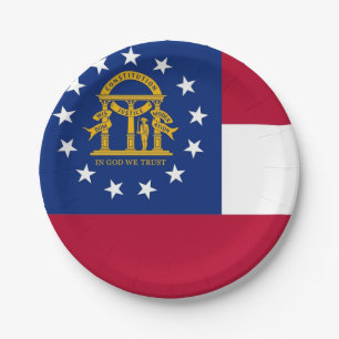 Prato De Papel Placa de papel Patriótica com bandeira da Geórgi