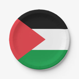Prato De Papel Placa de papel Patriótica com bandeira da Palestin