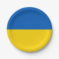 Placa de papel Patriótica com bandeira da Ucrânia