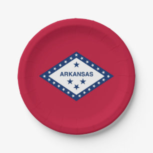 Prato De Papel Placa de papel Patriótica com bandeira de Arkansa