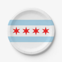 Placa de papel Patriótica com bandeira de Chicago