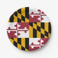 Placa de papel Patriótica com bandeira de Maryland