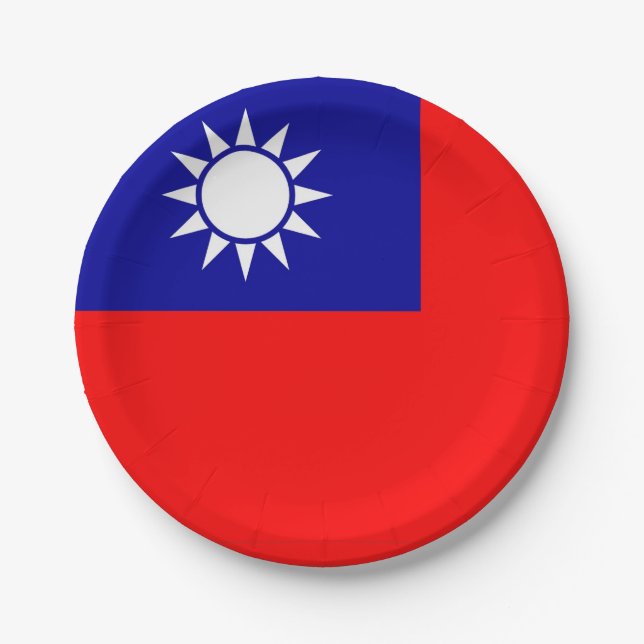 Prato De Papel Placa de papel Patriótica com bandeira de Taiwan (Frente)