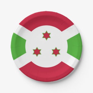 Prato De Papel Placa de papel Patriótica com bandeira do Burundi