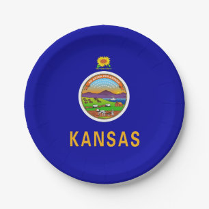 Prato De Papel Placa de papel Patriótica com bandeira do Kansas