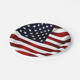 Prato De Papel Placa de papel Patriótica de Bandeira Americana O