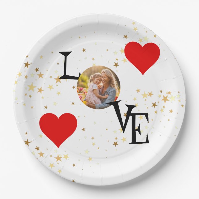 Prato De Papel Placa de papel personalizada com Mamãe e imagem (Frente)