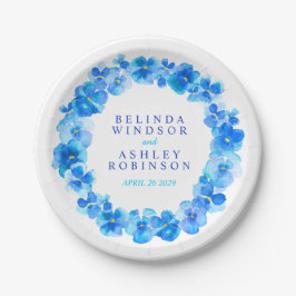 Prato De Papel Placa de papel personalizada de cor azul-aquosa de