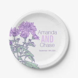 Prato De Papel Placa de papel personalizada de crisântemo de casa