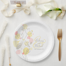 Prato De Papel Placa de papel personalizada de pétalas de flores
