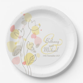 Prato De Papel Placa de papel personalizada de pétalas de flores 