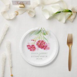 Prato De Papel Placa de papel personalizada de rosca vermelha-cas