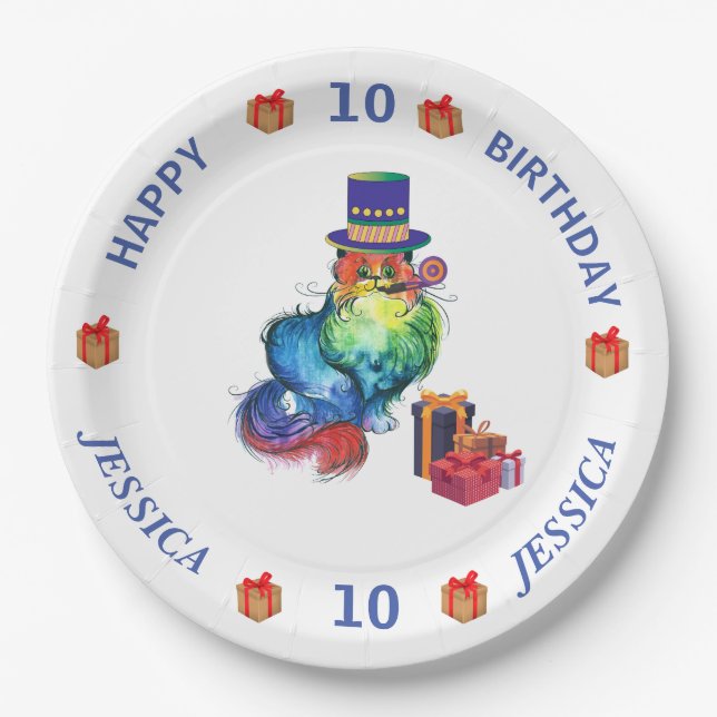 Prato De Papel Placa de papel personalizada para Cat (Frente)