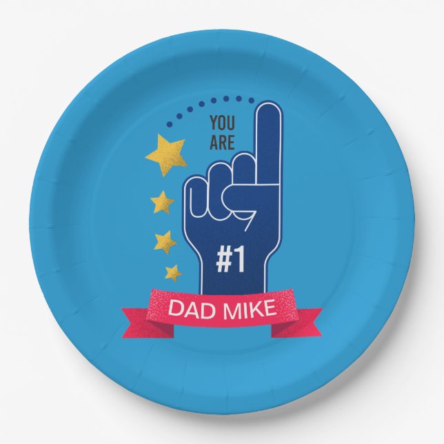 Prato De Papel Placa de papel personalizada para Dia de os pais d (Frente)