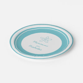 Prato De Papel Placa de papel personalizado aqua de peixe-estrela
