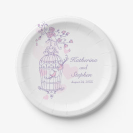 Prato De Papel Placa de papel personalizado rosa-rosa de aves-bai