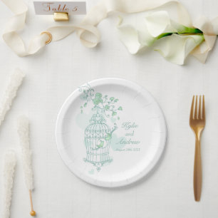 Prato De Papel Placa de papel personalizado verde para aves de ca