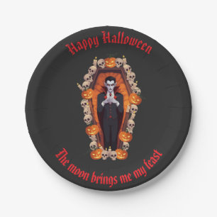 Prato De Papel Placa de Papel Preto do Halloween, 🧛 ‍, vampiro g