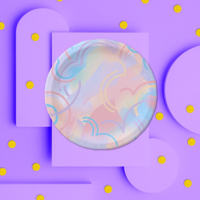 Prato De Papel Placa de papel Rainbow Sparkles (Criador carregado)