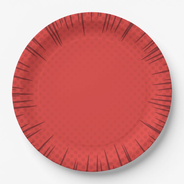 Prato De Papel Placa de papel Red Starburst (Frente)