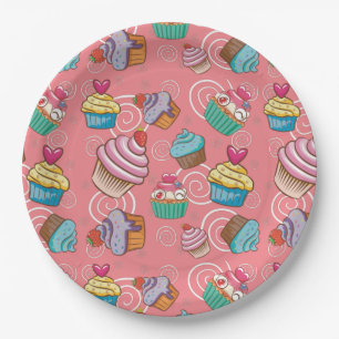 Prato De Papel Placa de papel redonda para Design de Cupcake de d