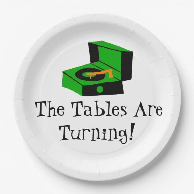 Prato De Papel Placa de papel retro de jogador gravado (Frente)