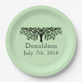 Prato De Papel Placa de papel - Reunião de árvore da família