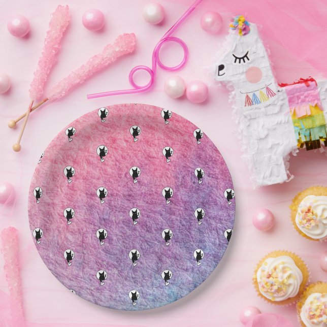 Prato De Papel Placa de papel rosa para o Dia das Bruxas pela Poe (Festa)