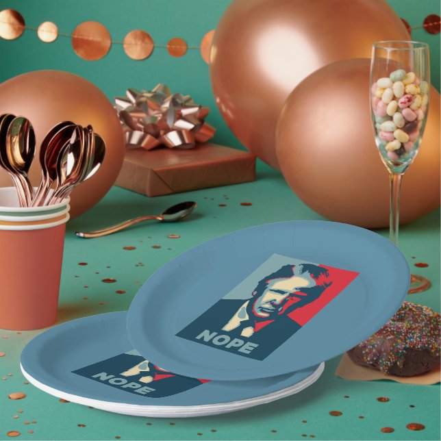 Prato De Papel Placa de papel Trump Nope (Múltiplo)