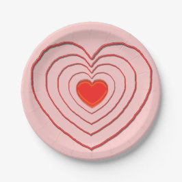 Prato De Papel Placa de Papel - Vários Corações Aninhados