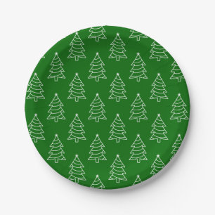 Prato De Papel Placa de Papel Verde em Árvore de Natal