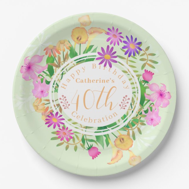 Prato De Papel Placa de Papel Verde para Jardinagem Floral (Frente)