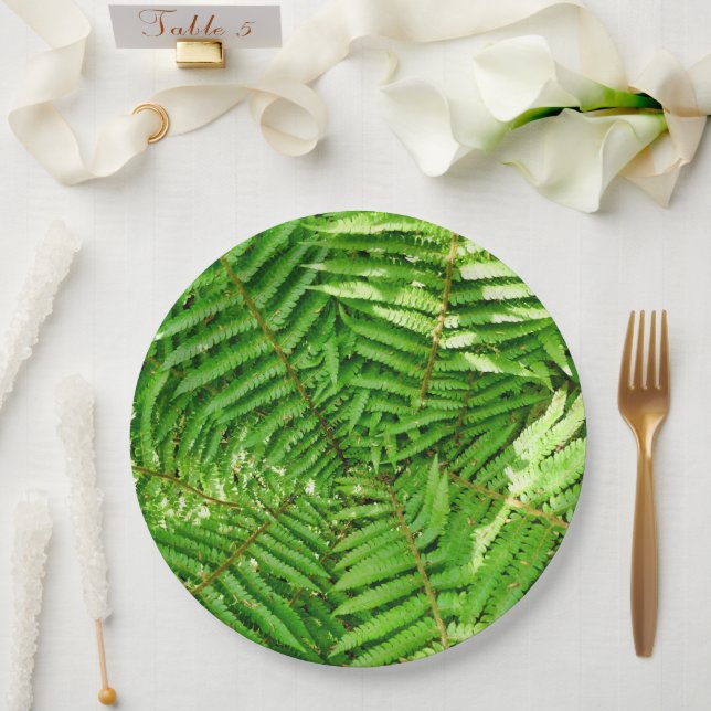 Prato De Papel Placa de Papel Woodland Ferns (Casamento)