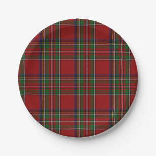 Prato De Papel Placa de papel Xadrez Real Stewart Tartan