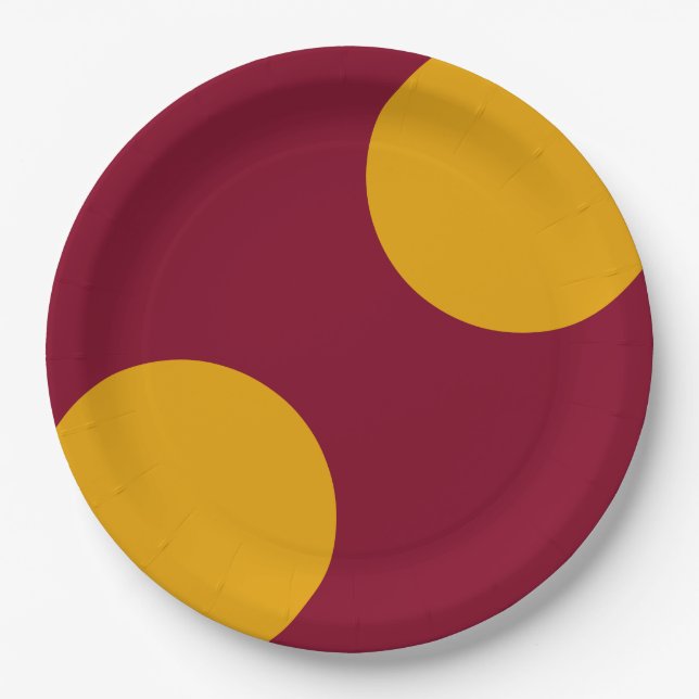 Prato De Papel Placa de Partido Maroon Tripla Dourada Personaliza (Frente)