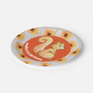 Prato De Papel Placa de partido Russo Woodland Squirrel