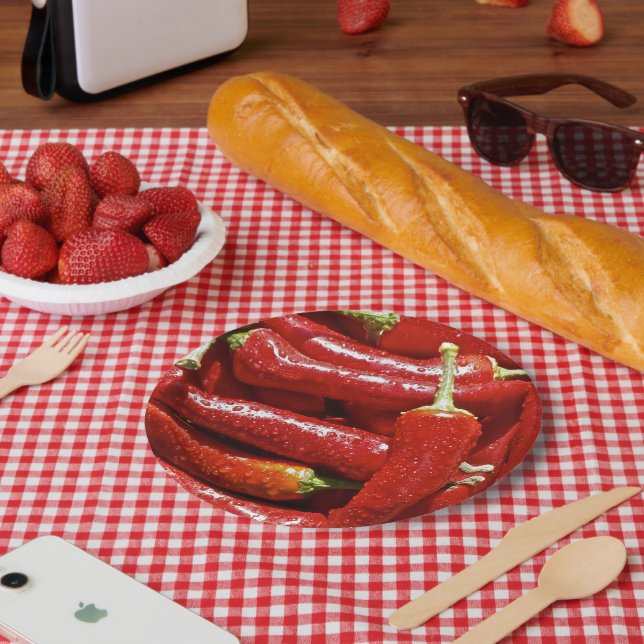 Prato De Papel Placa de pimentão de pimenta vermelha quente (Piquenique)