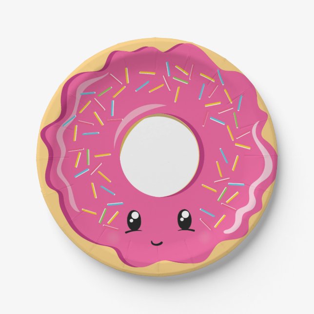 Prato De Papel Placa de rosquinha de Kawaii (Frente)