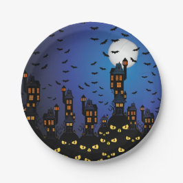 Prato De Papel Placa de vila assombrada