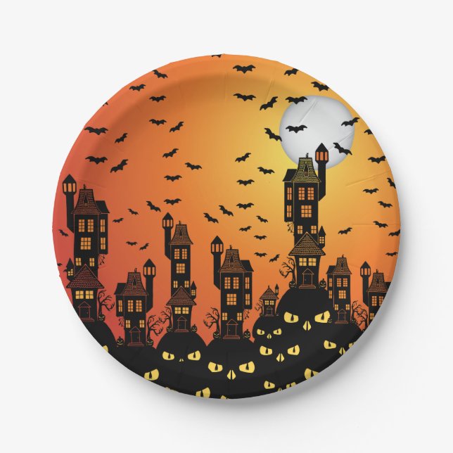 Prato De Papel Placa de vila assombrada (Frente)