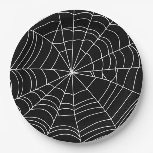 Prato De Papel Placa do partido de Spiderweb o Dia das Bruxas, 9"