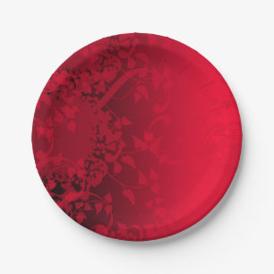 Prato De Papel Placa do Partido Satin Vermelho