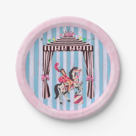 Prato De Papel Placa do partido Vintage Girl Circus