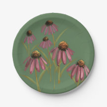 Placa Flor Echinacea - Partido Rosa e Verde