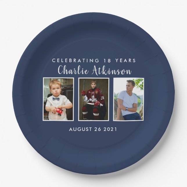 Prato De Papel Placa fotográfica de 18 anos (Frente)