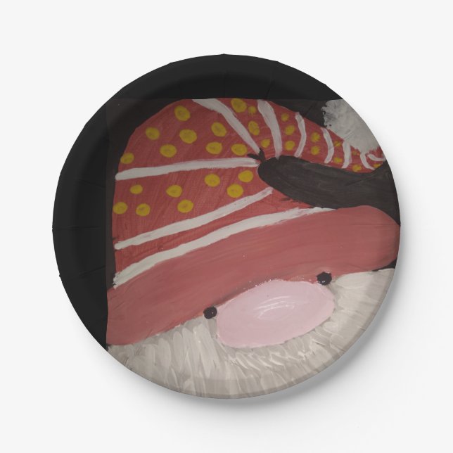 Prato De Papel placa gnomo (Frente)