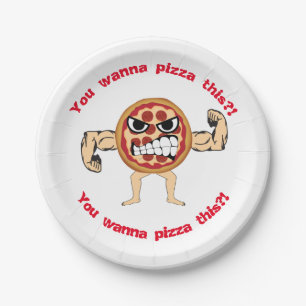 Prato De Papel Placa irritada da pizza